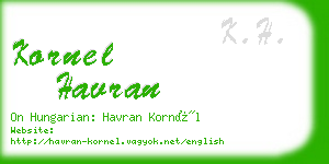 kornel havran business card